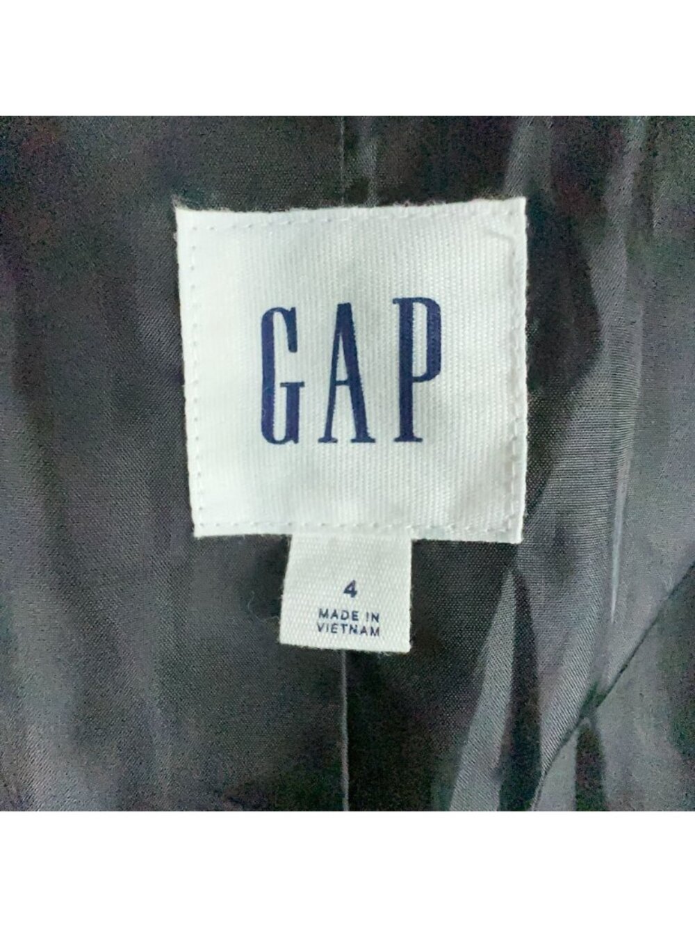 GAP Plaid Blazer Jacket Womens Size 4 Gray Black One-Button Single Breasted - Picture 5 of 12
